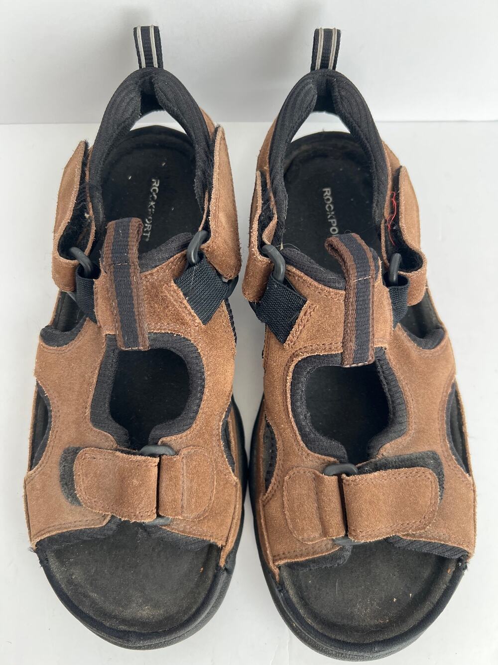 Rockport XCS Brown Leather Sports Sandals Powered by DMX Adjustable Straps 9 Men